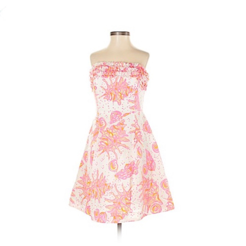 Lilly Pulitzer Pink Fit & Flare Conch Dress SZ10